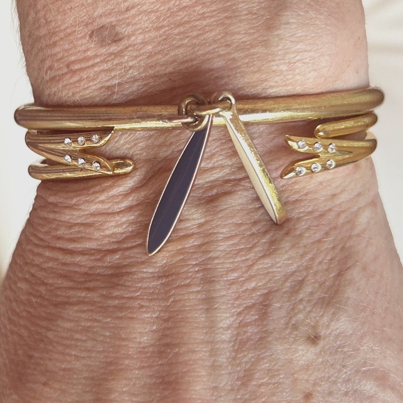 Stack of Three Bracelets  (Gold, Diamonds, Charms) - Picture 1 of 2